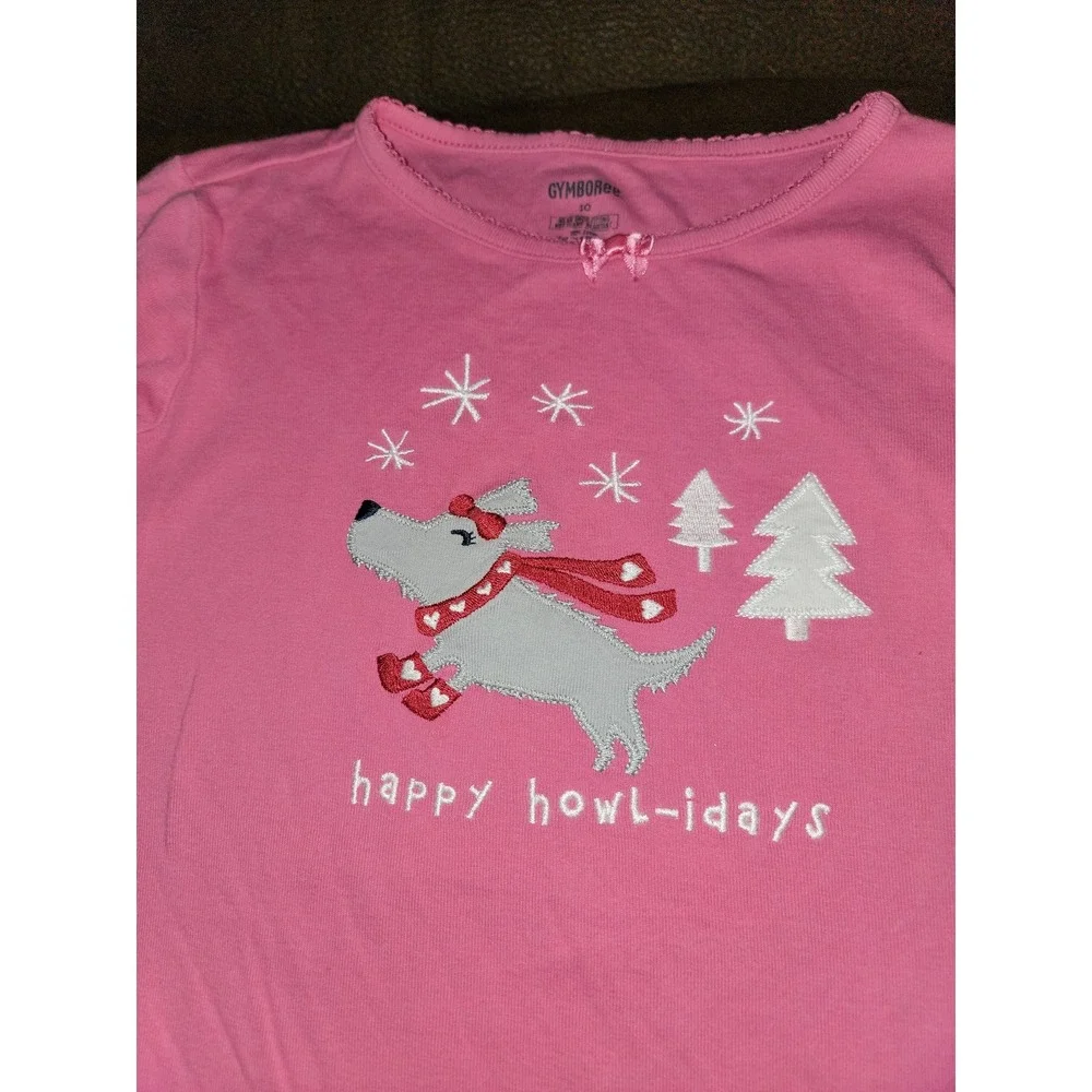 Gymboree‎ holiday Christmas dog tree pajamas happy howl days gymmies size 10